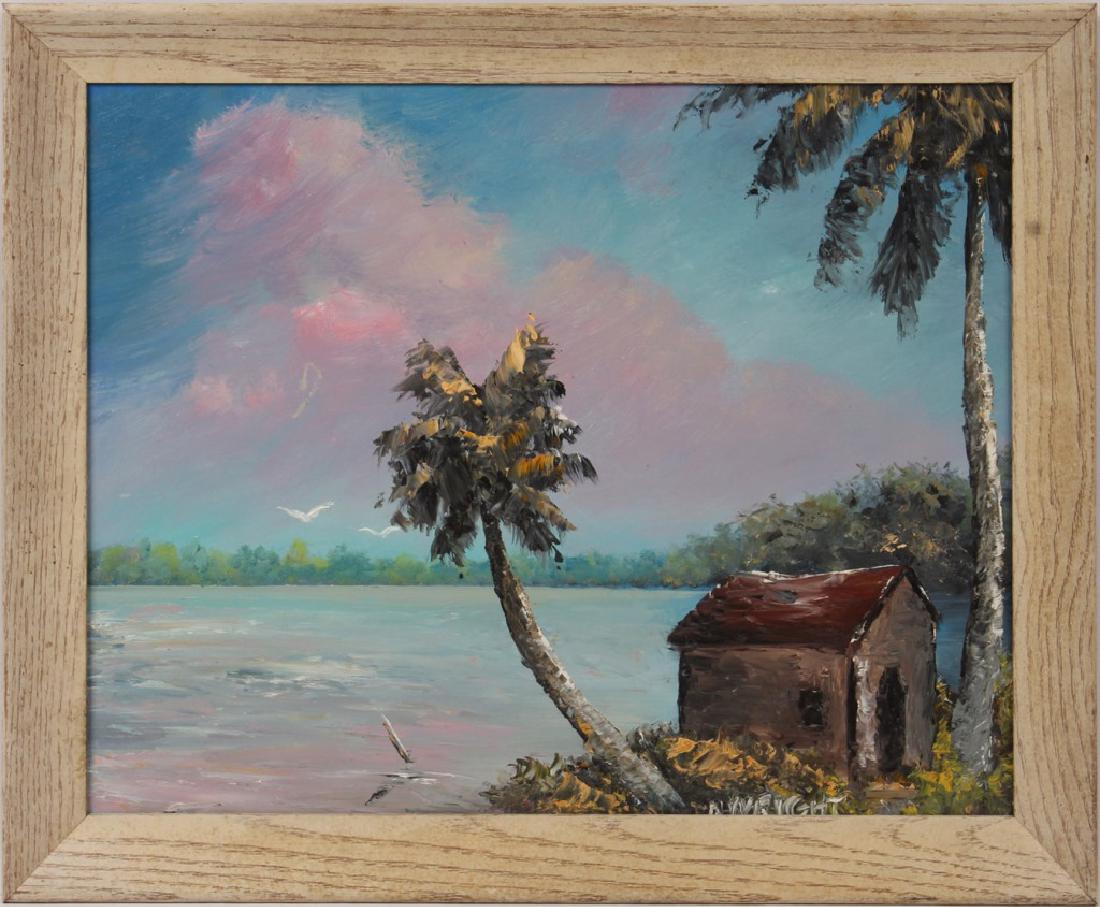 NORMAN WRIGHT FLORIDA LANDSCAPE OIL ON BOARD (1 of 4)