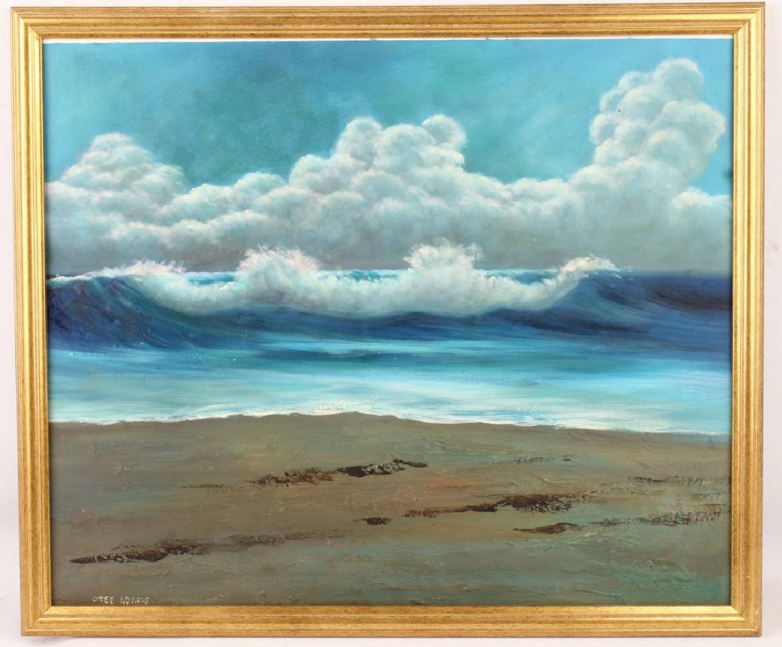 OTEE ADAMS FLORIDA OCEAN LANDSCAPE OIL ON BOARD (1 of 3)