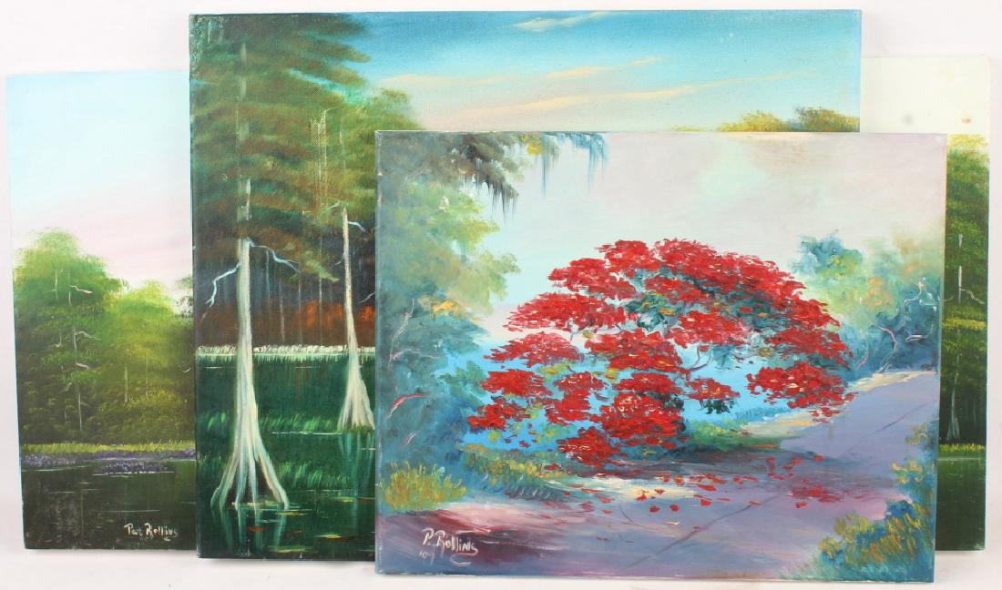 3 PAT ROLLINS FLORIDA LANDSCAPES OIL ON CANVAS (1 of 5)