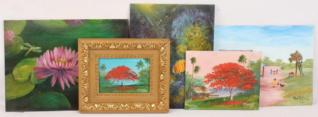 5 PAT ROLLINS OIL ON BOARD PAINTINGS (1 of 4)