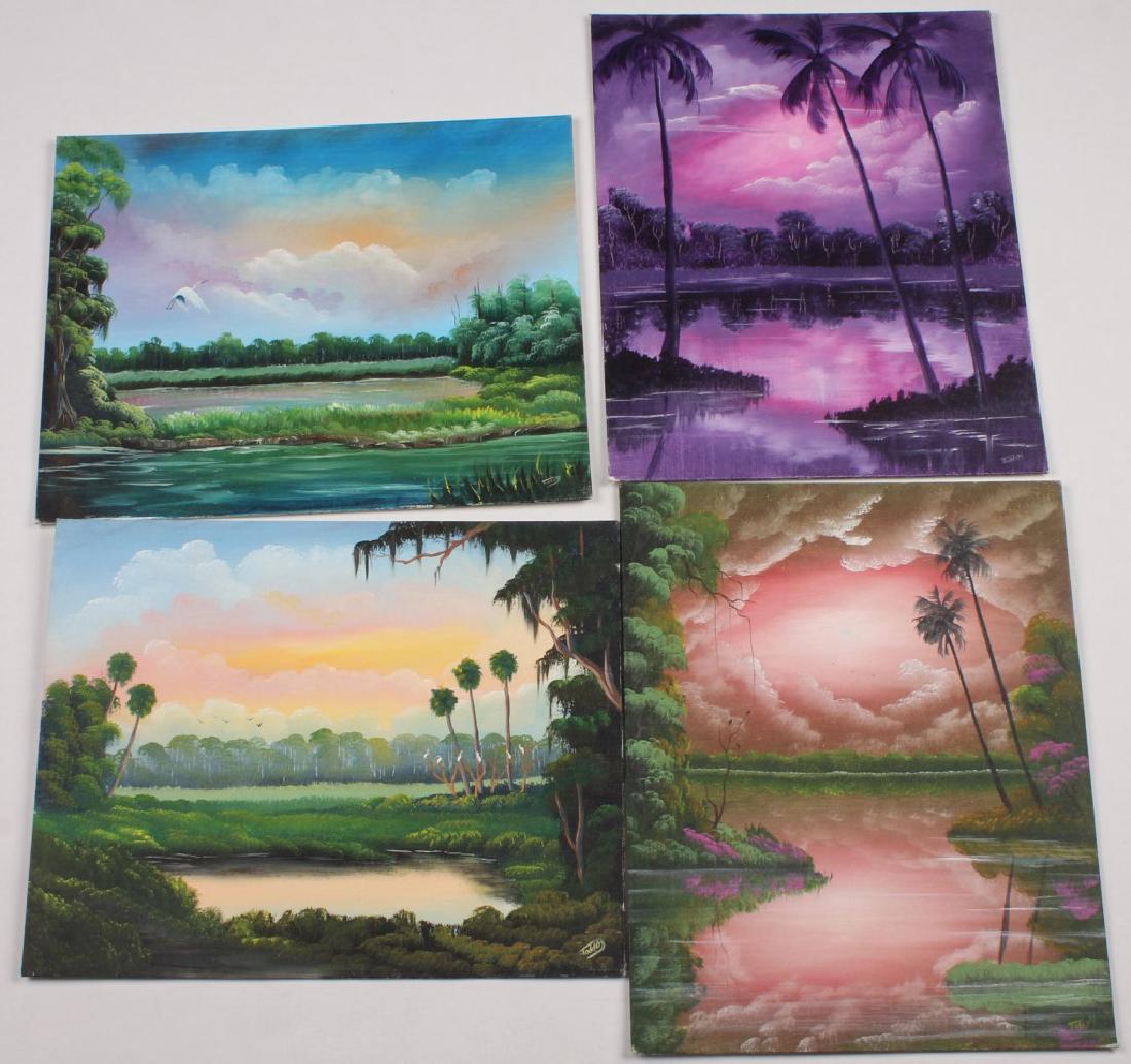 4 OIL ON BOARD FLORIDA LANDSCAPE PAINTINGS SIGNED (1 of 10)