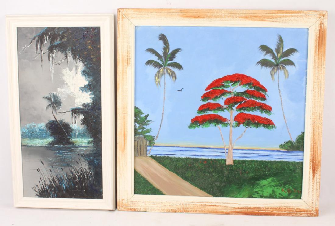 2 SIGNED OIL ON BOARD PAINTINGS (1 of 4)