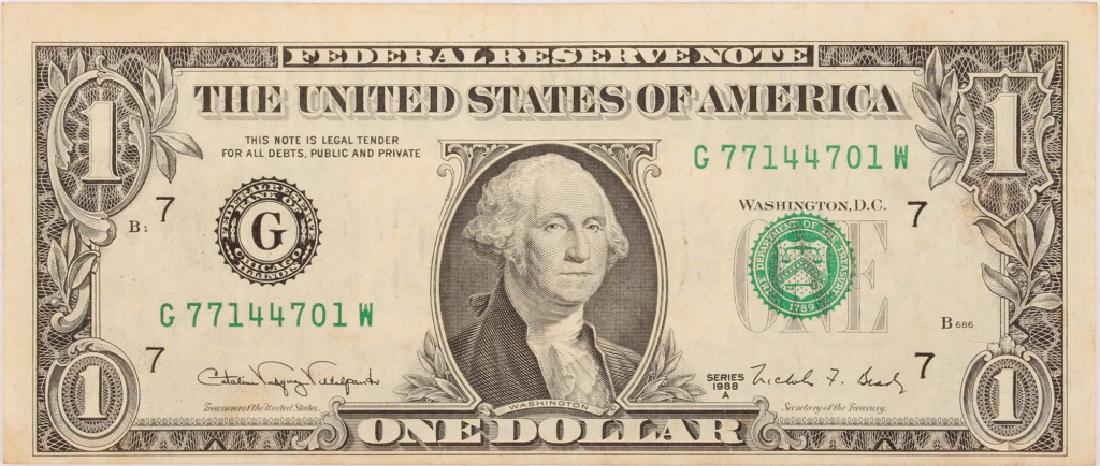 $1.00 FEDERAL RESERVE MISALIGNED SEAL ERROR NOTE (1 of 2)