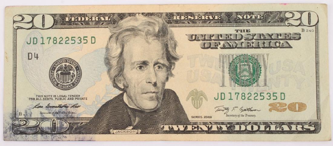 $20.00 FEDERAL RESERVE 2004 INK SMEAR ERROR NOTE (1 of 2)