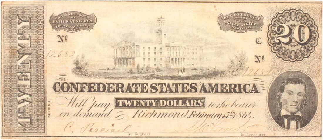 $20.00 CONFEDERATE STATES OF AMERICA RICHMOND NOTE (1 of 2)