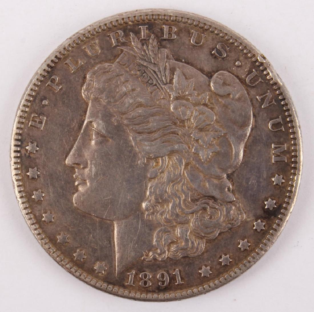 1891 CARSON CITY MORGAN SILVER ONE DOLLAR COIN (1 of 2)