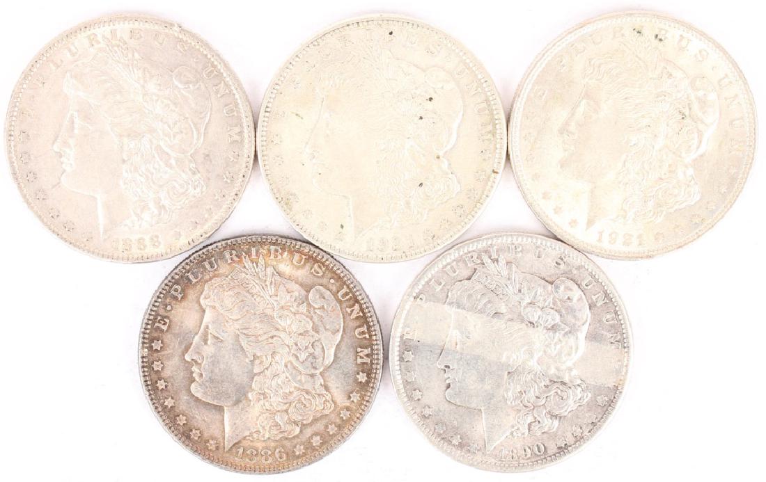 5 UNITED STATES MORGAN SILVER DOLLAR COINS (1 of 5)