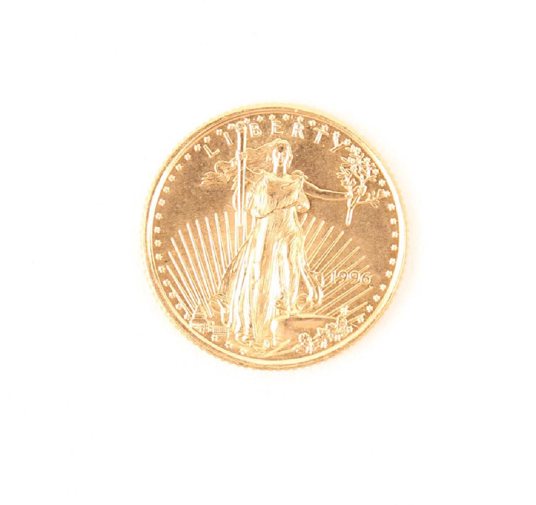 1/10TH OZ FINE GOLD 1996 AMERICAN EAGLE $5.00 COIN (1 of 2)