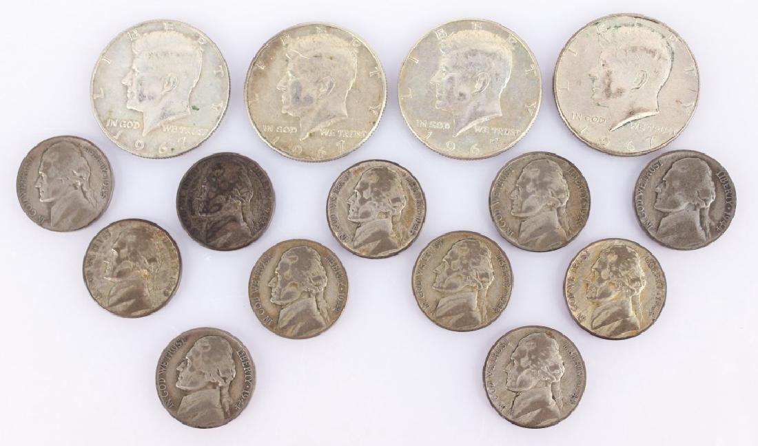 MIXED PURITY SILVER KENNEDY HALVES AND WAR NICKELS (1 of 3)
