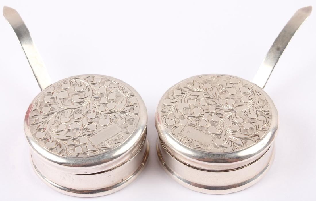 2 STERLING 950 ENGRAVED CRUMB CATCHERS (1 of 4)