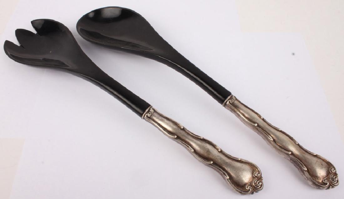 GORHAM STERLING SILVER HANDLE SALAD SERVERS (1 of 4)