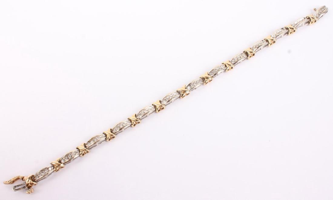 10K TWO TONE GOLD & DIAMOND BRACELET (1 of 3)