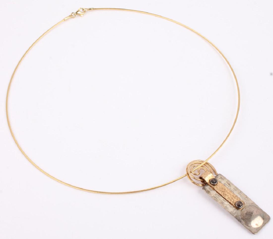 14K GOLD STERLING MODERNIST SIGNED CABLE NECKLACE (1 of 3)