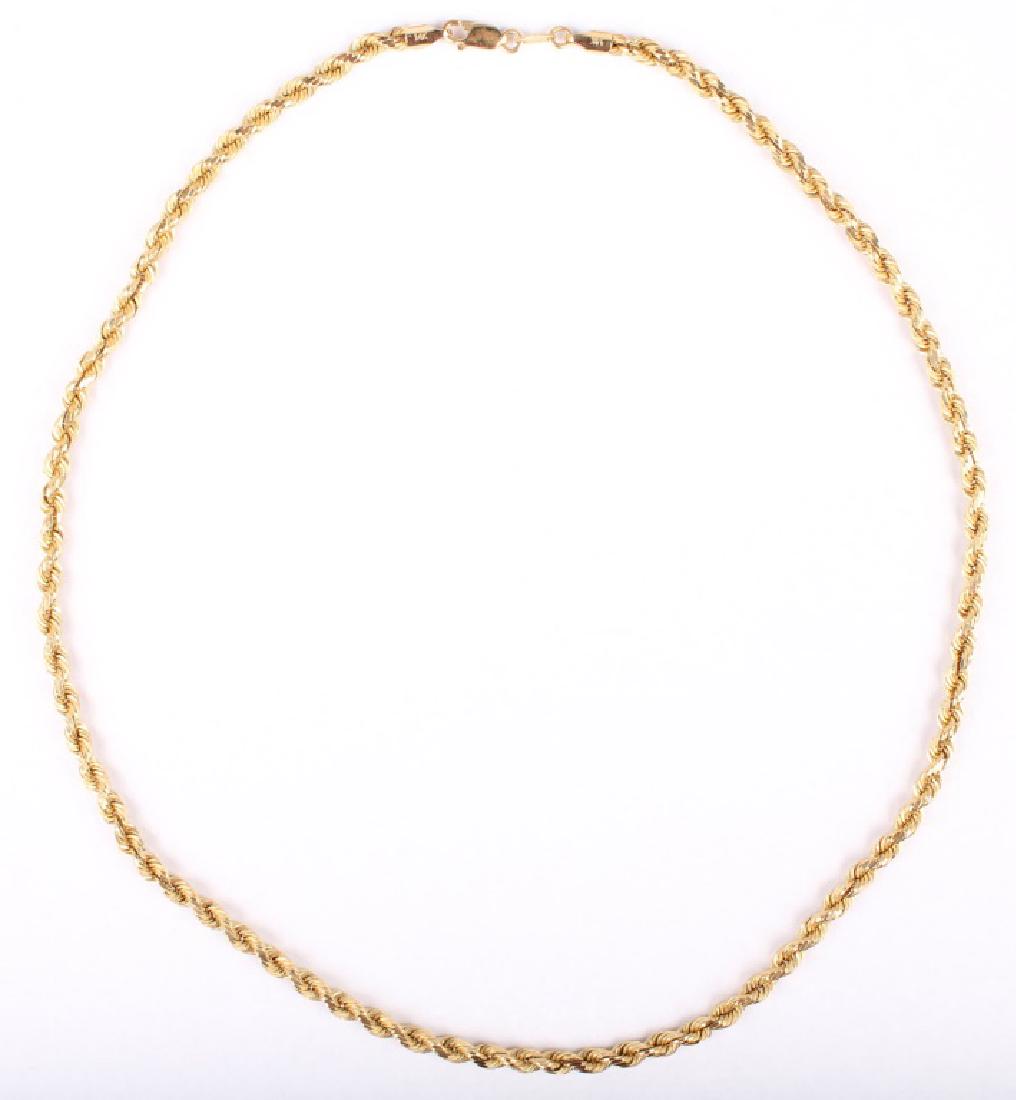 14K YELLOW GOLD TWISTED ROPE CHAIN NECKLACE (1 of 3)