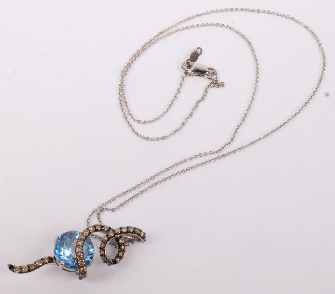 14K WHITE GOLD LEVIAN BLUE TOPAZ PENDANT (1 of 5)