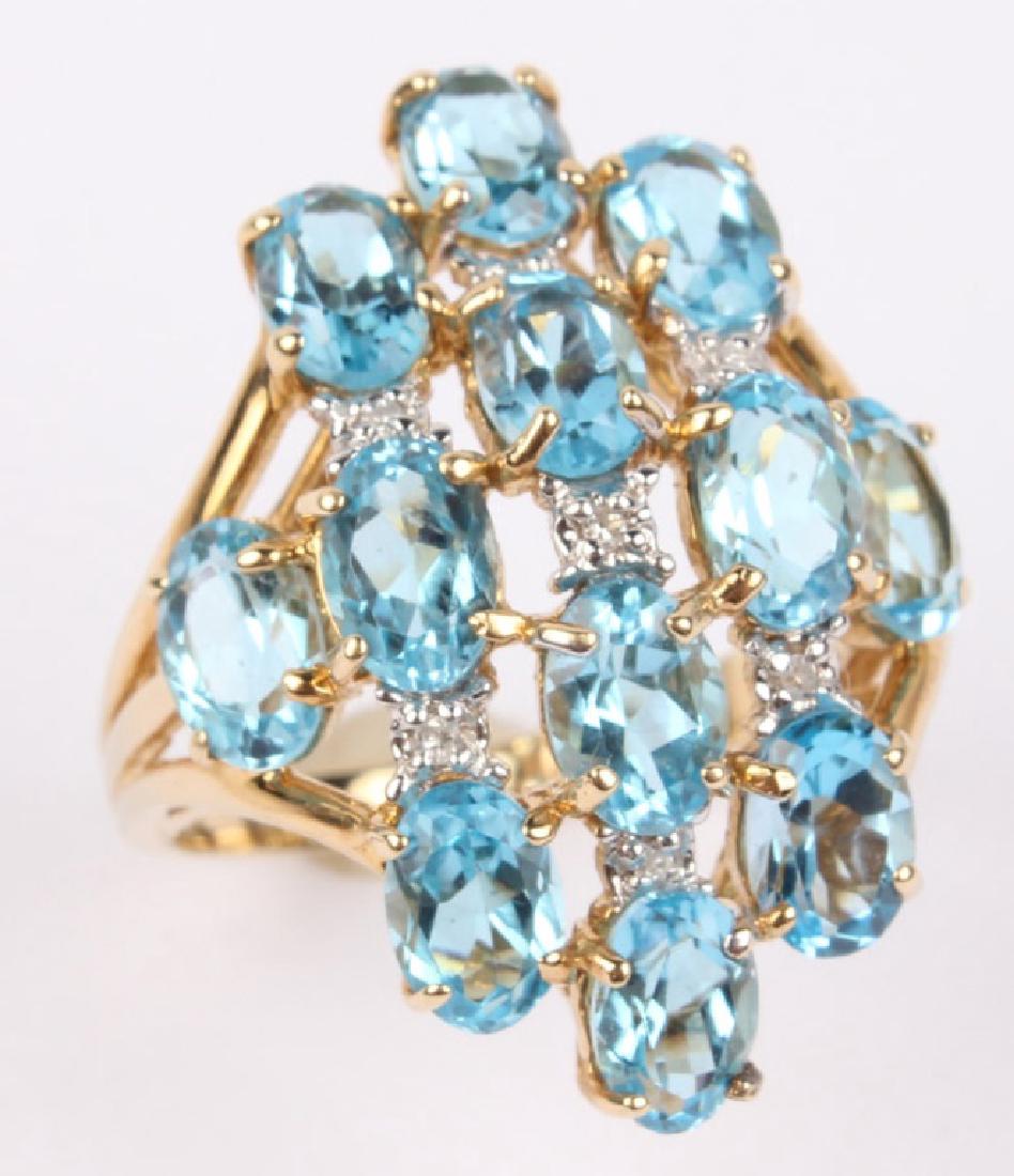 14K YELLOW GOLD TOWN & COUNTRY BLUE TOPAZ RING (1 of 4)