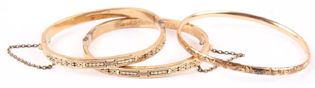 3 ANTIQUE GOLD FILLED BANGLE BRACELETS (1 of 5)