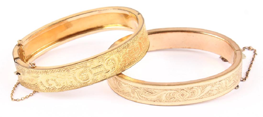 2 ANTIQUE GOLD FILLED BANGLE BRACELETS (1 of 6)