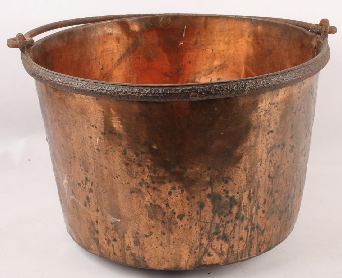 LARGE ANTIQUE COPPER CAULDRON