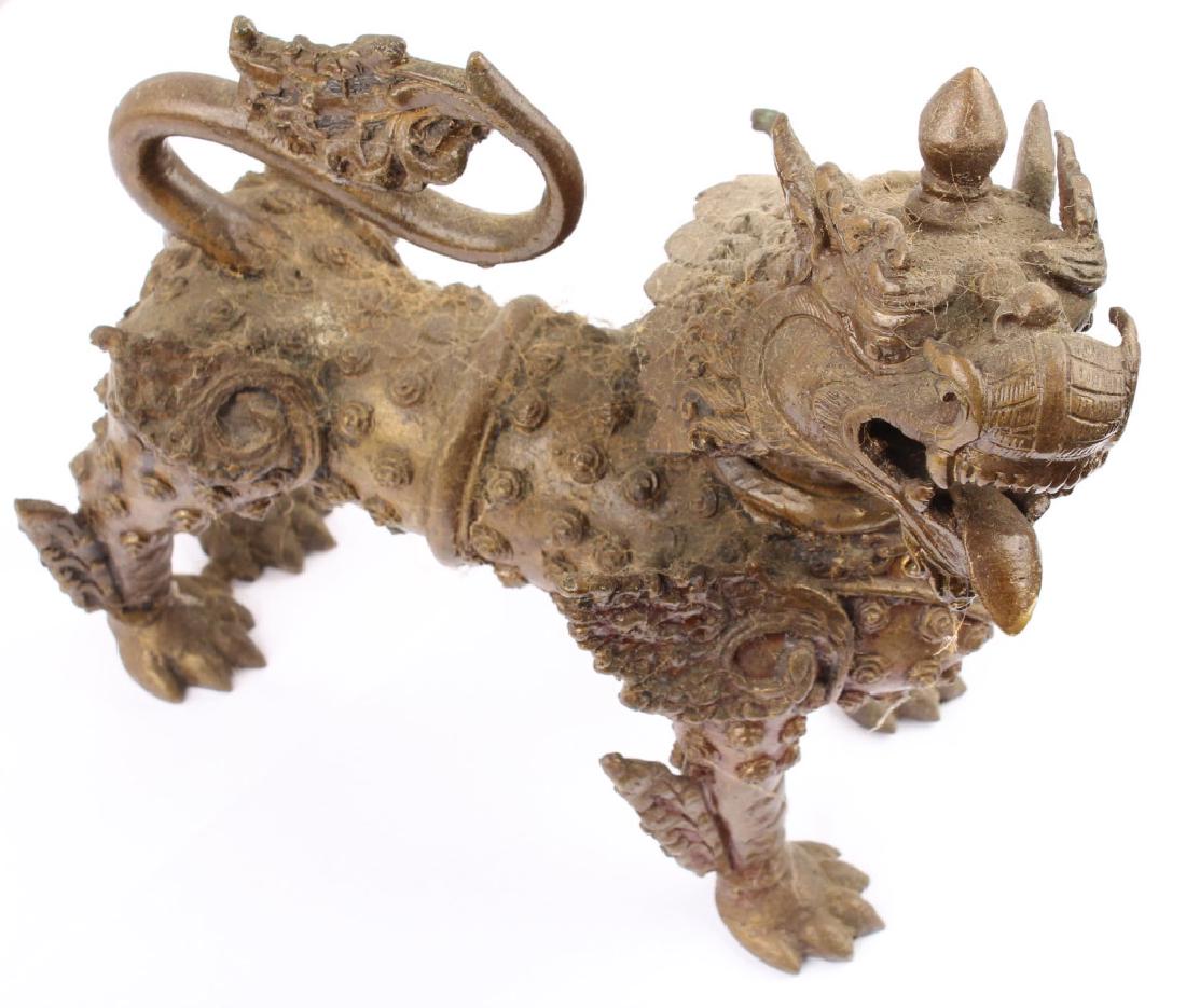 CHINESE BRONZE ARMORED DRAGON STATUE (1 of 4)