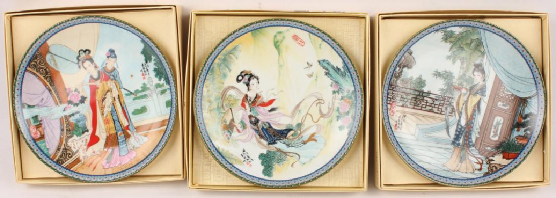 3 CHINESE PAINTED PLATES ZHAO HUIMIN RED MANSION (1 of 5)