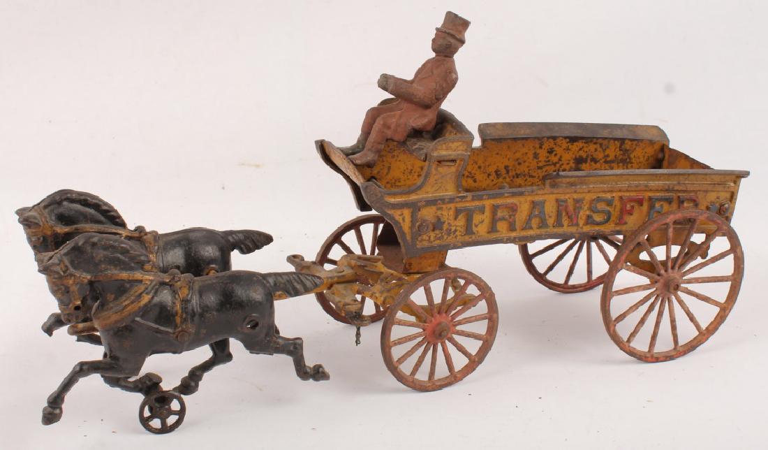 CAST IRON HORSE & TRANSFER WAGON TOY (1 of 3)