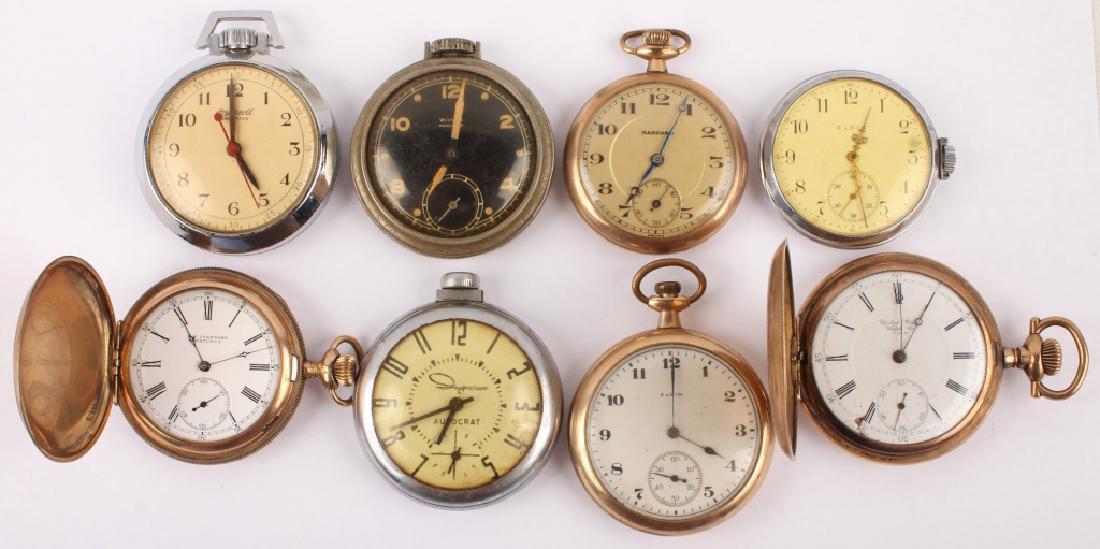 8 POCKET WATCHES ELGIN U.S. WATCH CO. HARVARD ETC. (1 of 3)