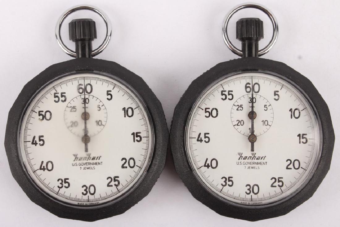 2 HANHART U.S. GOVERNMENT 7 JEWEL STOPWATCHES