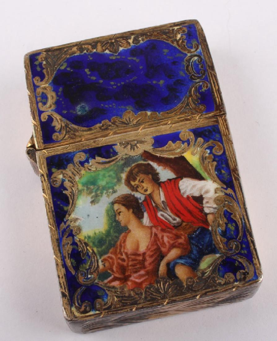 ITALIAN .800 SILVER ENAMEL ZIPPO LIGHTER (1 of 4)