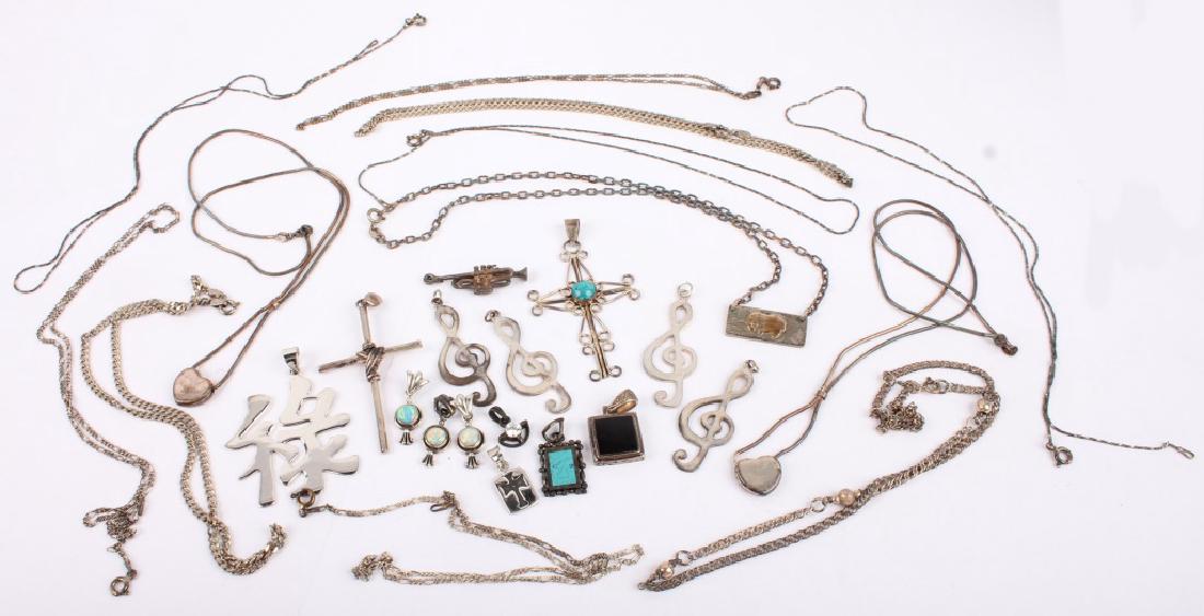 MIXED STERLING SILVER PENDANTS & CHAINS (1 of 5)