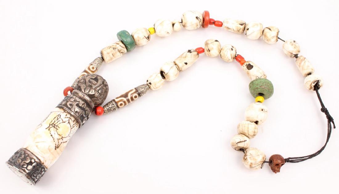 ASIAN SILVER STONE BEADED NECKLACE (1 of 4)
