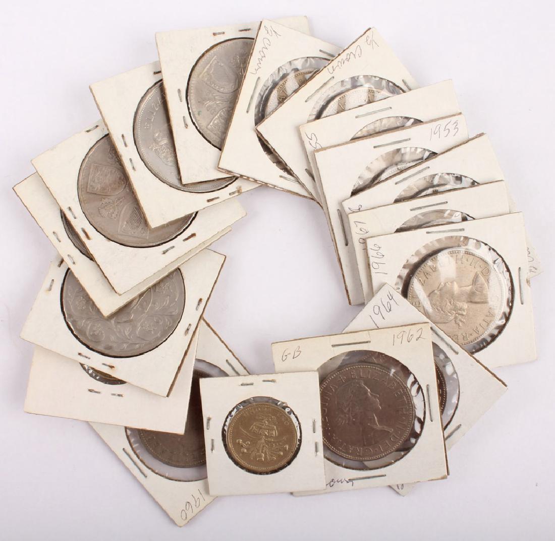 BRITISH CLAD SILVER CROWNS & SHILLINGS (1 of 5)