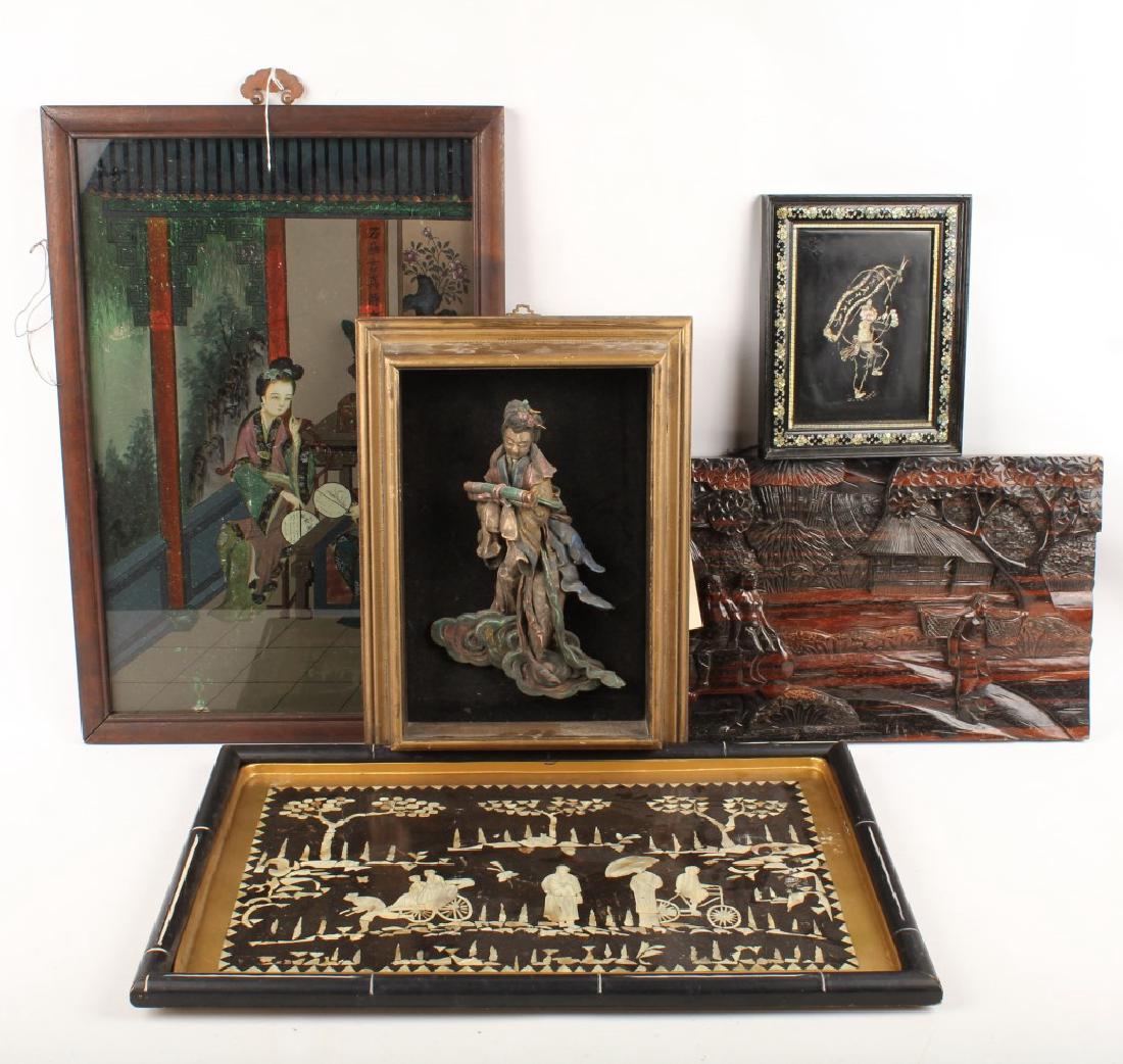(5) PIECES OF MIXED CHINESE ARTWORK (1 of 6)