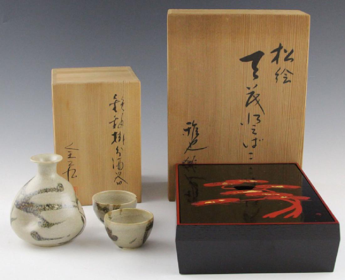 JAPANESE SAKE SET & LACQUERED BENTO BOX (1 of 4)