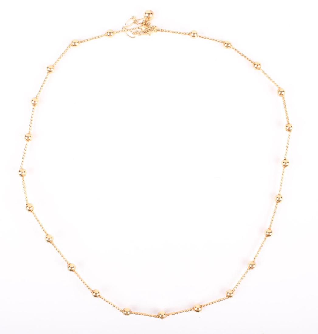 LADIES 14K YELLOW GOLD BALL NECKLACE (1 of 3)
