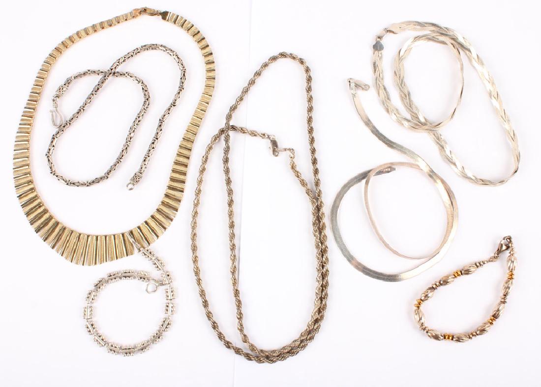 MIXED STERLING SILVER CHAINS AND BRACELETS (1 of 8)