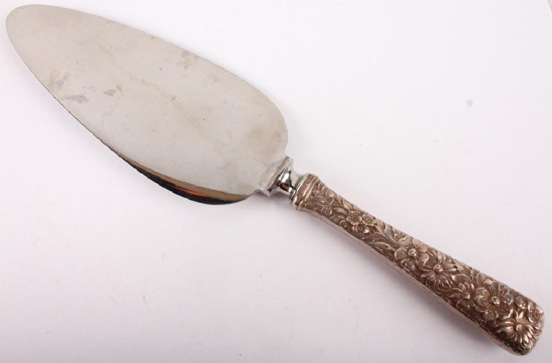 STERLING SILVER REPOUSSE HANDLE CAKE KNIFE (1 of 3)