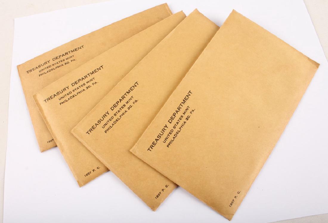 4 U.S. MINT 1957 SEALED SILVER PROOF SETS (1 of 3)