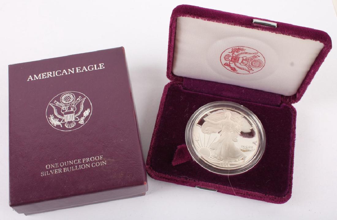 1992 S AMERICAN EAGLE SILVER ONE OUNCE PROOF COIN (1 of 2)