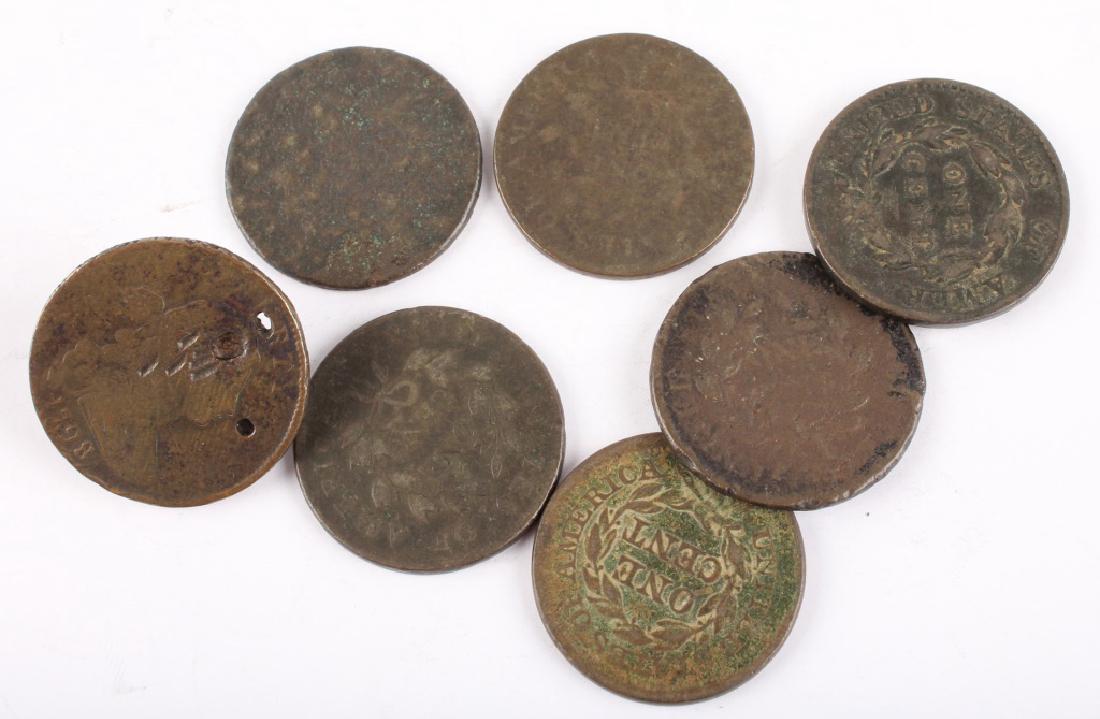 7 EARLY U.S. LARGE CENTS 1798 - 1851 (1 of 2)