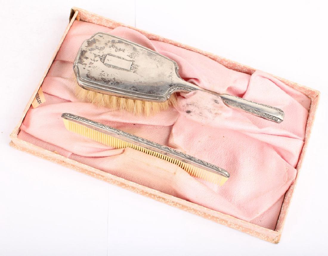 WEBSTER STERLING SILVER BABY BRUSH & COMB SET