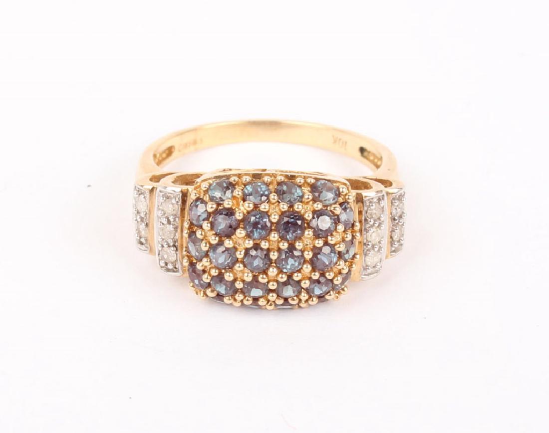 10K YELLOW GOLD ALEXANDRITE DIAMOND FASHION RING (1 of 3)