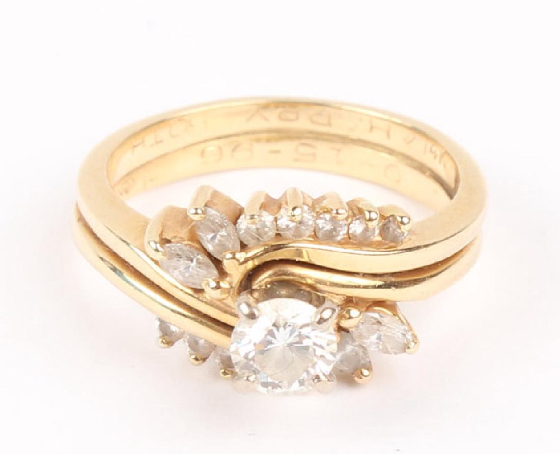 LADIES 14K YELLOW GOLD DIAMOND WEDDING RING (1 of 4)