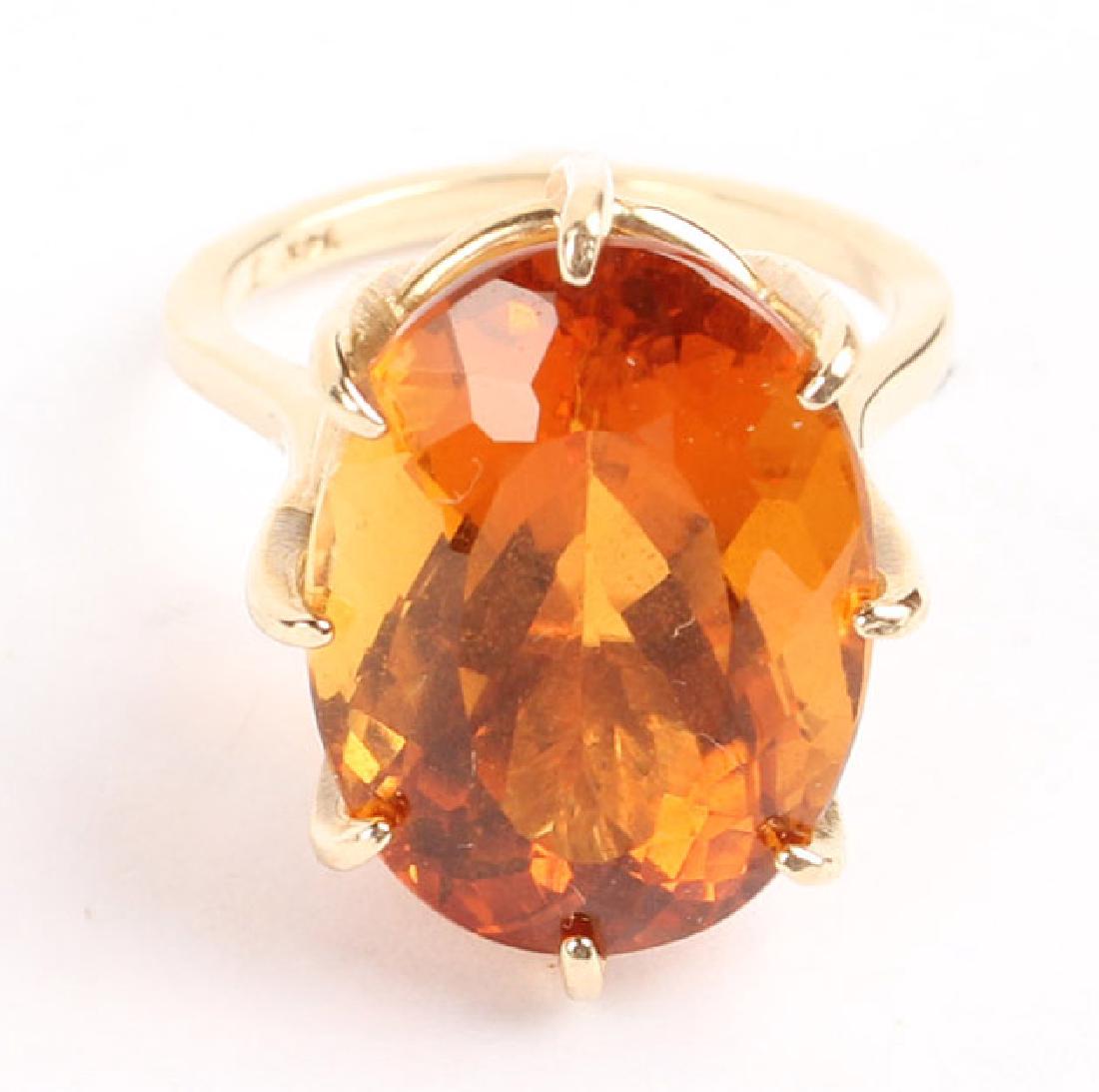 LADIES 14K YELLOW GOLD CITRINE FASHION RING (1 of 3)