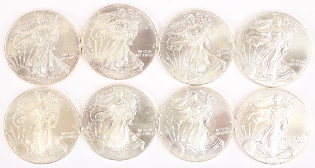 8 AMERICAN SILVER EAGLE ONE OUNCE COINS 2015 (1 of 4)