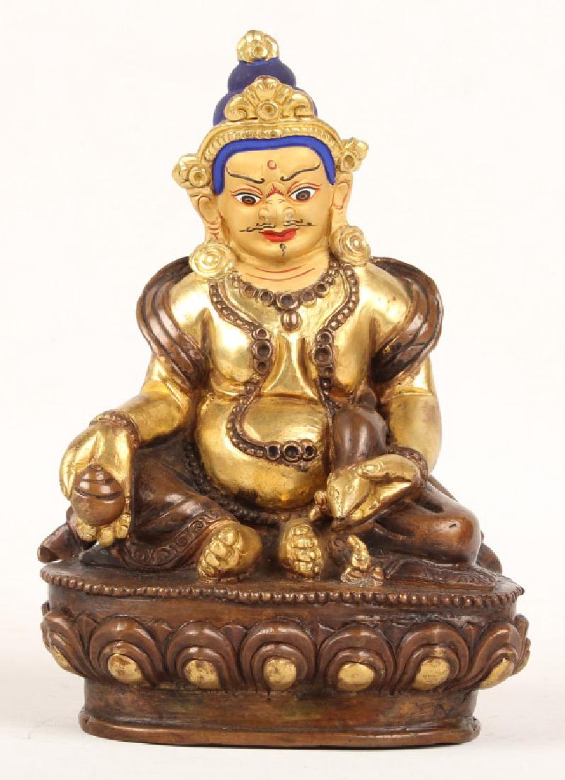 GILT BRASS INDIAN JAMBHALA FIGURINE (1 of 5)