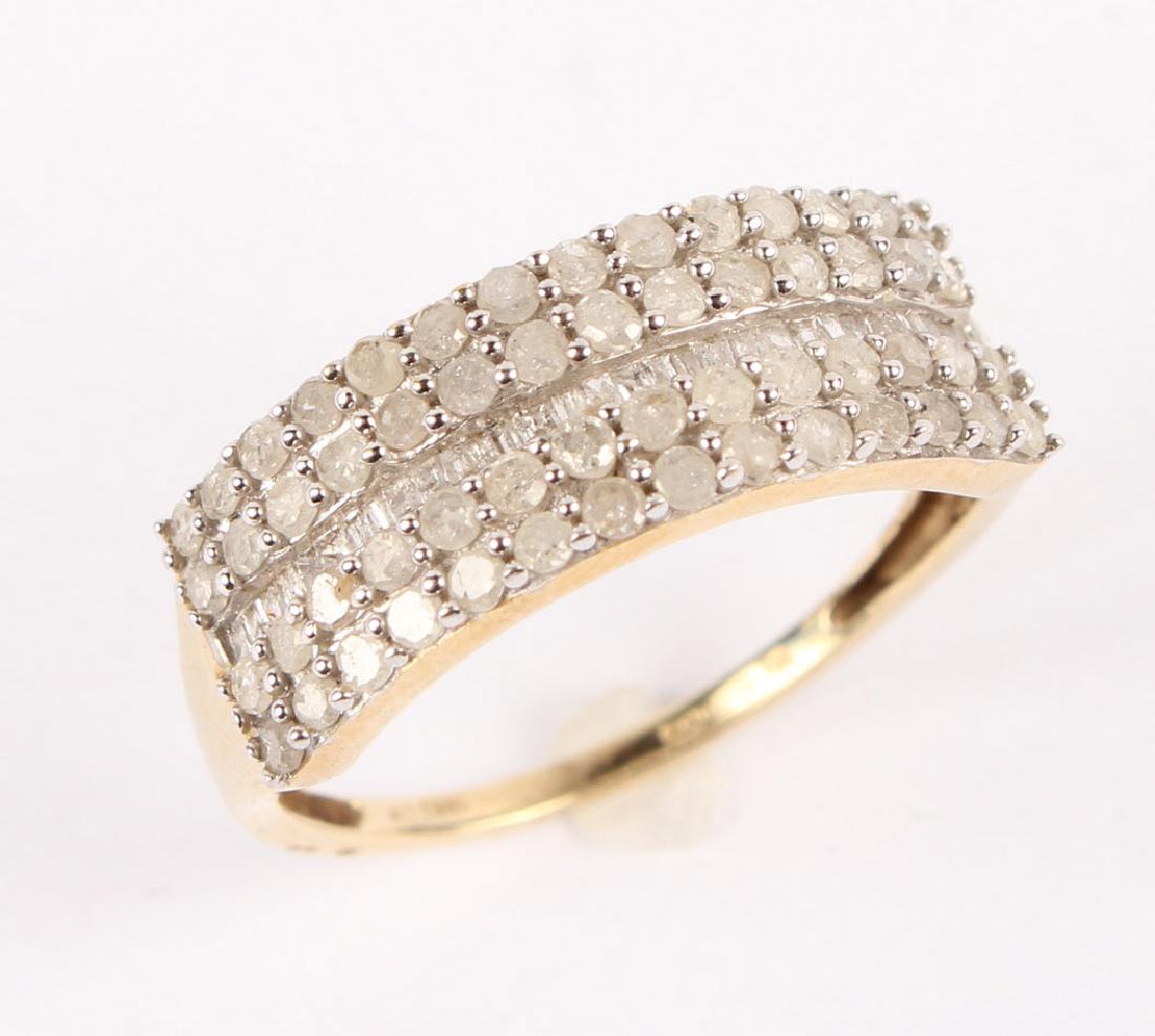 LADIES 10K YELLOW GOLD DIAMOND RING (1 of 4)