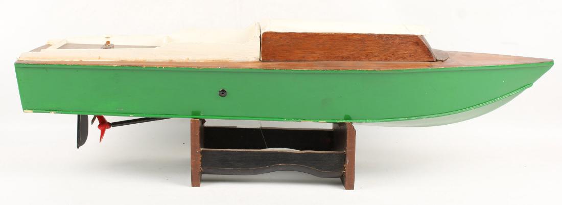 WOODEN BOAT MODEL WITH O.S. MAX 20 MARINE ENGINE (1 of 6)