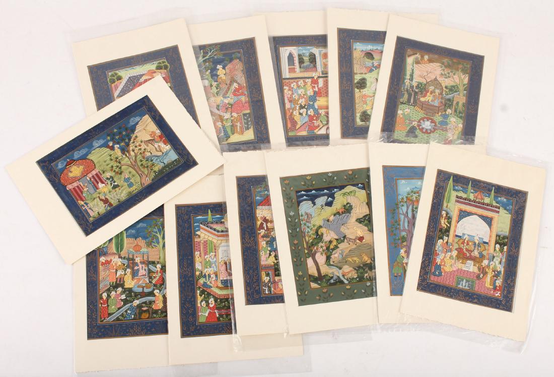 TWELVE INDO-PERSIAN HAND PAINTED MANUSCRIPTS (1 of 6)