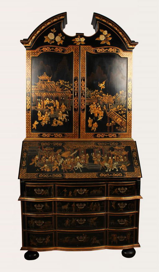 Highly Decorated Chinese Lacquer Secretary Desk Dec 06 2018 Chinese Lacquer Secretary Desk